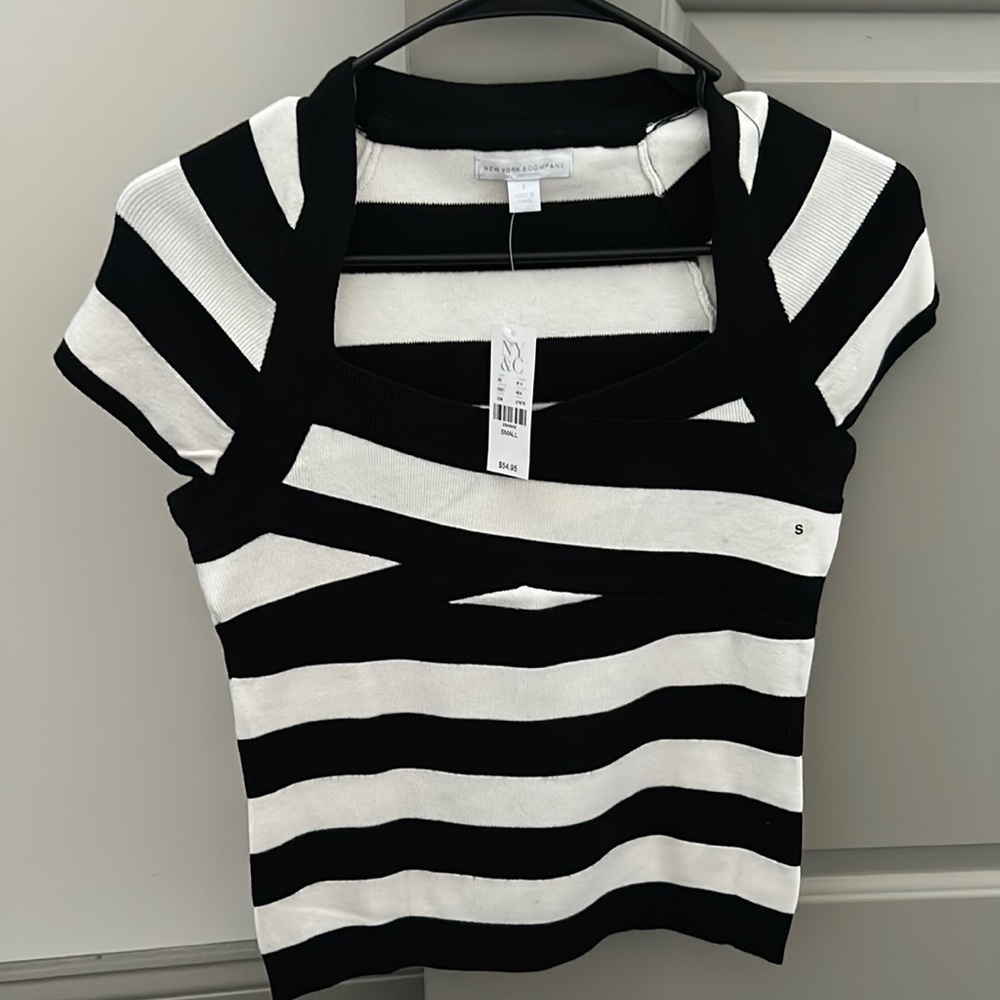 Black & White Striped New York & Company Shirt